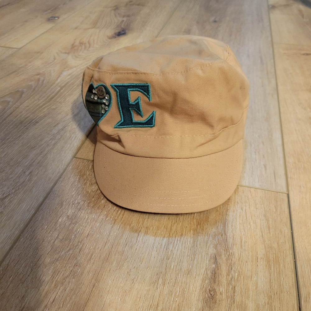 Tan Cap with Embroidered PEACE OSFM